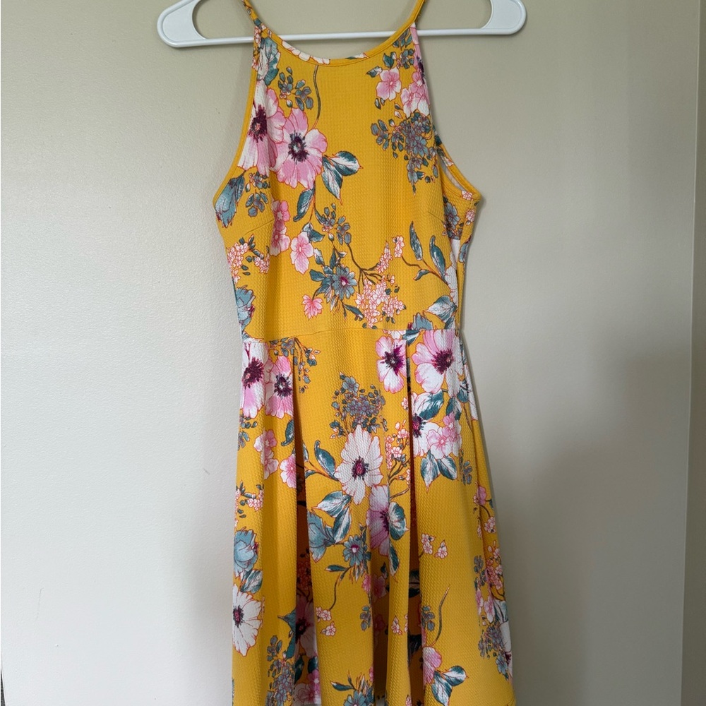 Soprano Yellow Floral Mini Dress